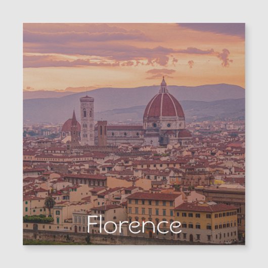 Sonnenuntergang über Florenz, Italien Magnet (Vorderseite)