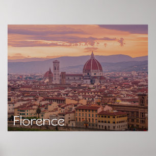 Sonnenuntergang über Florenz, Italien Poster