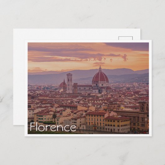 Sonnenuntergang über Florenz, Italien Postkarte (Vorne/Hinten)
