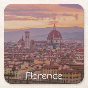 Sonnenuntergang über Florenz, Italien Rechteckiger Pappuntersetzer