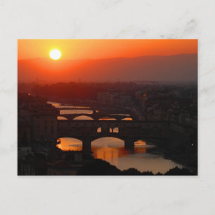 Sonnenuntergang über Florenz Postkarte