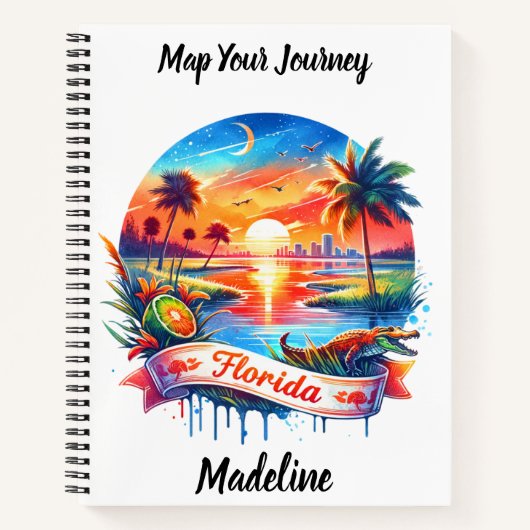 Sonnenuntergang über Floridas Wildtierlandschaft Notizblock (Vorderseite)