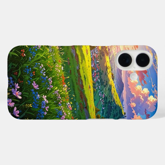 Sonnenuntergang über Frühlingshügel Case-Mate iPhone Hülle (Rückseite (Horizontal))