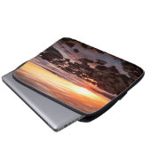 Sonnenuntergang über Gezeiten Laptopschutzhülle (Vorne Knopf)