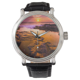Sonnenuntergang über Gezeitenbecken, Hawaii Armbanduhr