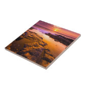 Sonnenuntergang über Gezeitenbecken, Hawaii Fliese (Seite)