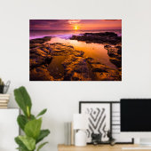 Sonnenuntergang über Gezeitenpools, Hawaii Poster (Heimbüro)