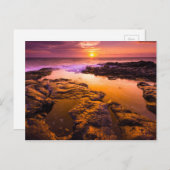 Sonnenuntergang über Gezeitenpools, Hawaii Postkarte (Vorne/Hinten)
