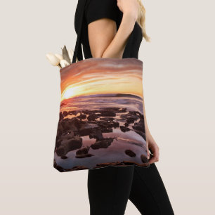 Sonnenuntergang über Gezeitentümpeln Tasche
