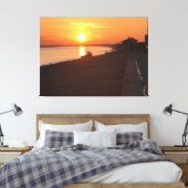 Sonnenuntergang über Hythe Bay Kent mit Fischerboo Leinwanddruck (Insitu (Schlafzimmer))