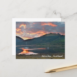 Sonnenuntergang über Loch Long, Arrochar, Schottla Postkarte