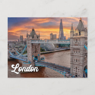 Sonnenuntergang über London, England, Vereinigtes  Postkarte
