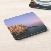 Sonnenuntergang über Manarola Dorf in Cinque Terre Getränkeuntersetzer (Linke Seite)