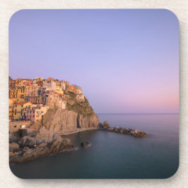 Sonnenuntergang über Manarola Dorf in Cinque Terre Getränkeuntersetzer