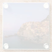 Sonnenuntergang über Manarola Dorf in Cinque Terre Glasuntersetzer (Rückseite)