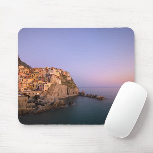 Sonnenuntergang über Manarola Dorf in Cinque Terre Mousepad (Mit Mouse)