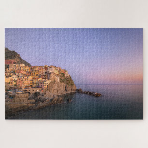 Sonnenuntergang über Manarola Dorf in Cinque Terre Puzzle