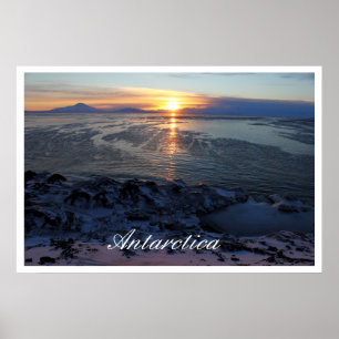 Sonnenuntergang über McMurdo Sound, Antarktis Poster