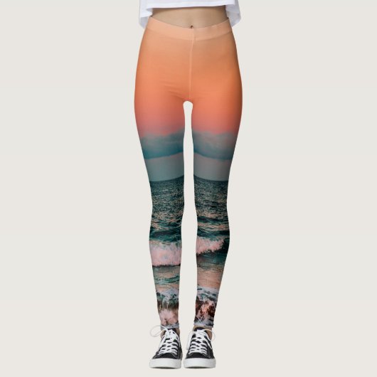 Sonnenuntergang über Meer Leggings (Vorderseite)