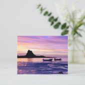 Sonnenuntergang über Meer Postkarte (Stehend Vorderseite)