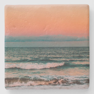 Sonnenuntergang über Meer Steinuntersetzer