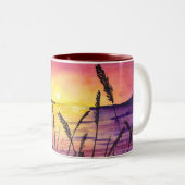 Sonnenuntergang über Meeresfarbe Zweifarbige Tasse (VorderseiteRechts)
