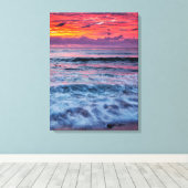 Sonnenuntergang über Meereswellen, Kalifornien Leinwanddruck (Insitu (Holzboden))