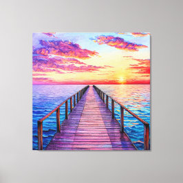 Sonnenuntergang über Meereswellen Leinwanddruck