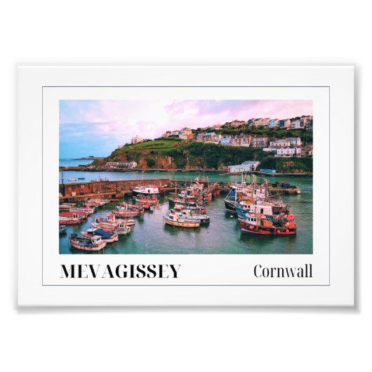 Sonnenuntergang über Mevagissey, Cornwall Fotodruck (Vorne)