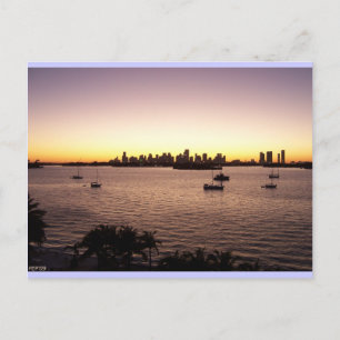 Sonnenuntergang über Miami Postkarte