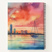 Sonnenuntergang über Miami von der Bucht von Bisca Notizblock (Rückseite)