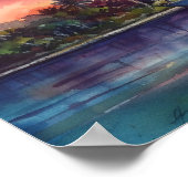 Sonnenuntergang über Miami von der Bucht von Bisca Poster (Ecke)