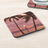 Sonnenuntergang über Moorea vom Sofitel Maeva Beac Untersetzer (Linke Seite)