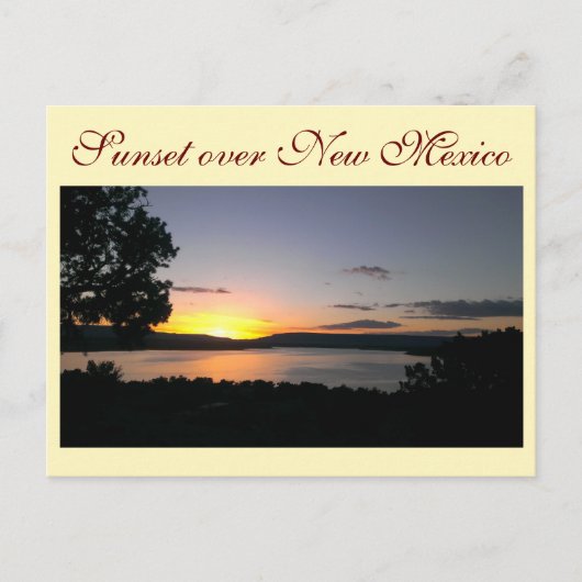 Sonnenuntergang über New Mexiko Postkarte (Vorderseite)