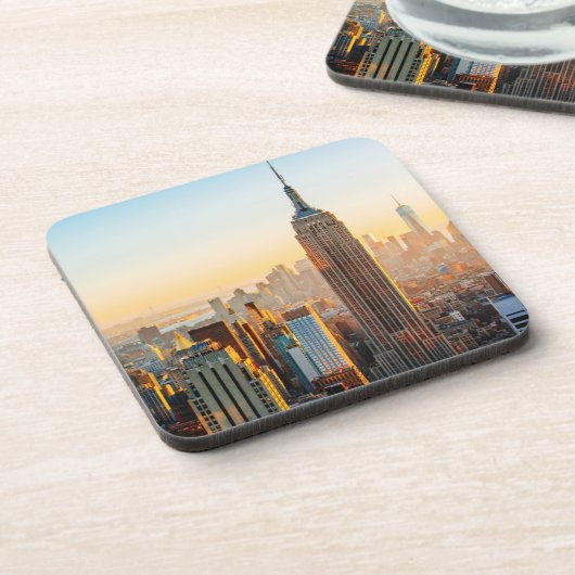 Sonnenuntergang über New York Getränkeuntersetzer (Linke Seite)