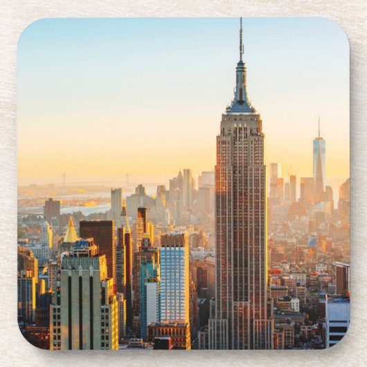 Sonnenuntergang über New York Getränkeuntersetzer (Vorderseite)
