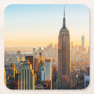 Sonnenuntergang über New York Rechteckiger Pappuntersetzer