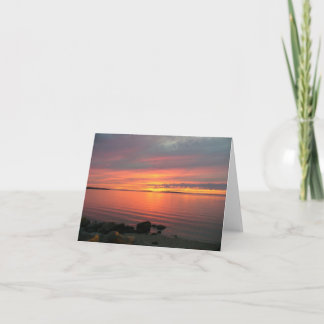 Sonnenuntergang über Noyac Bucht Dankeskarte