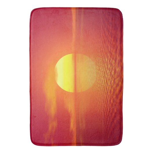 Sonnenuntergang über Orange Sea Calm Badematte (Vorderseite Vertikal)