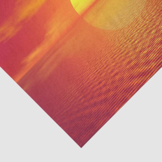 Sonnenuntergang über Orange Sea Calm Seidenpapier (Ausschnitt)