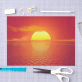 Sonnenuntergang über Orange Sea Calm Seidenpapier (Handwerk)