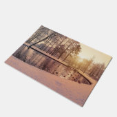 Sonnenuntergang über Park mit einem kleinen eisige Fußmatte (Schrägansicht)