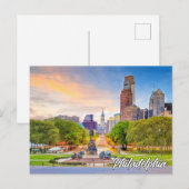 Sonnenuntergang über Philadelphia, Pennsylvania Postkarte (Vorne/Hinten)