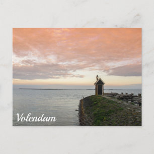 Sonnenuntergang über Pier, Volendam Postkarte