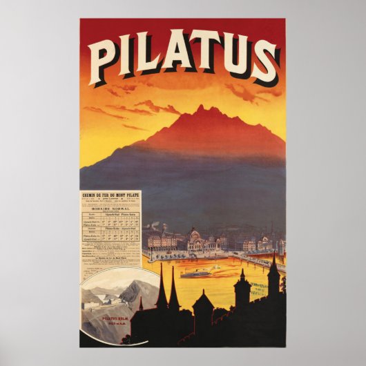 Sonnenuntergang über Pilatus, Schweiz Poster (Vorne)
