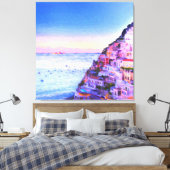 Sonnenuntergang über Positano, Italien Malerei Leinwanddruck (Insitu (Schlafzimmer))
