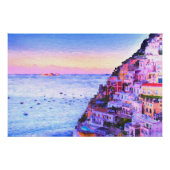 Sonnenuntergang über Positano, Italien Malerei Poster (Vorderseite)