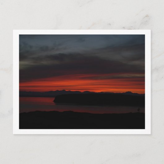 Sonnenuntergang über Puget Sound Postkarte (Vorderseite)