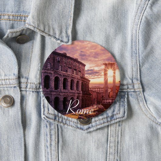 Sonnenuntergang über Rom Kolosseum Button (Beispiel)
