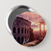 Sonnenuntergang über Rom Kolosseum Button (Vorne & Hinten)
